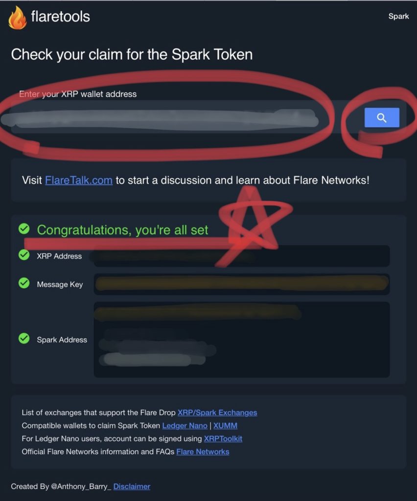 check your claim for the spark token