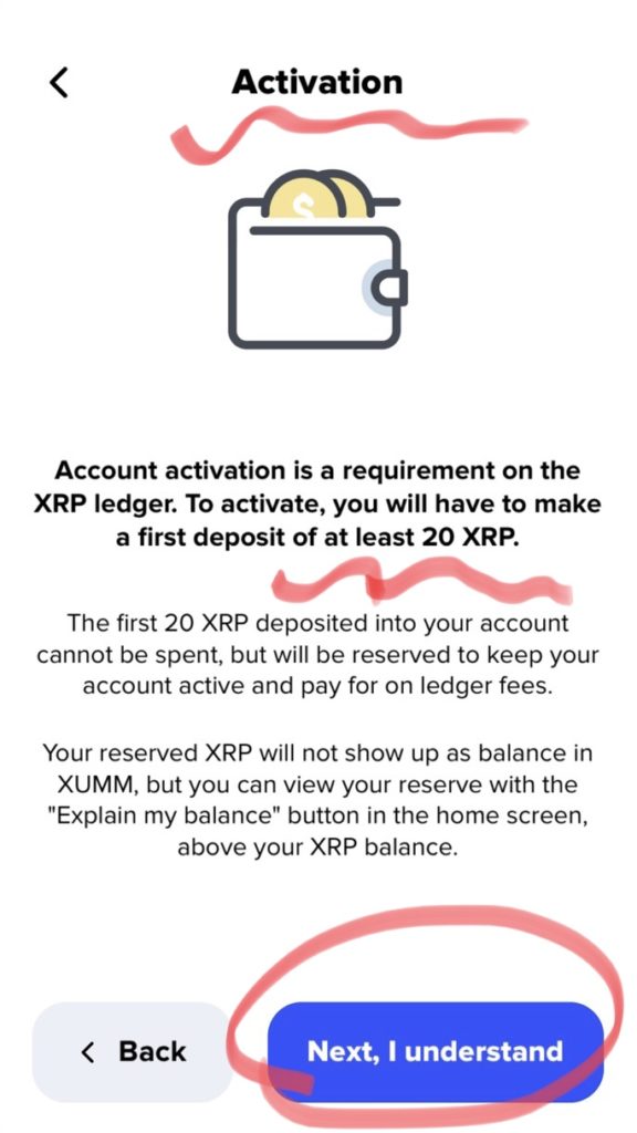at least 20 xrp to as deposit